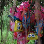 Cremation ceremony in Lombok, balloons for children